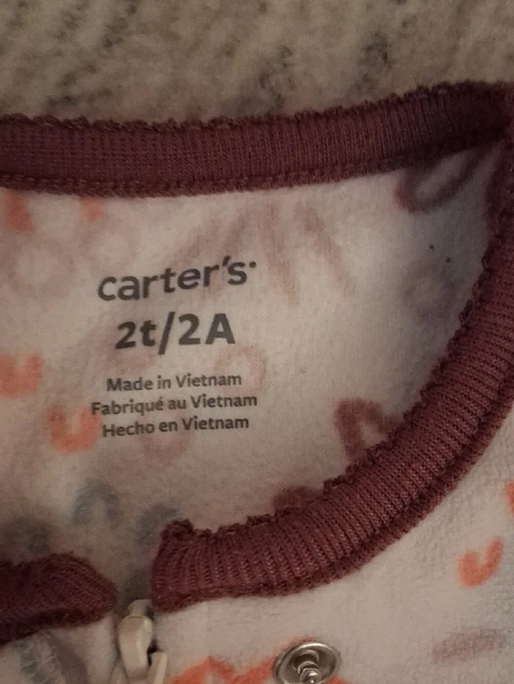 Carter's White Zip-Front Dino Print Sleep Sack with Multicolor Accents
